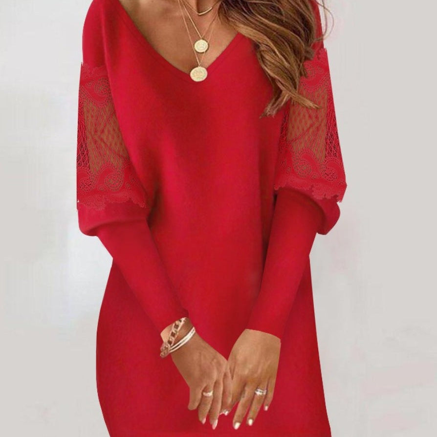Malwina™ | Kleid mit Spitzenärmeln