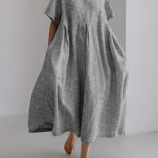 BIANCA | Langes Freizeitkleid mit bequemem Schnitt und Retro-Stil für jeden Tag