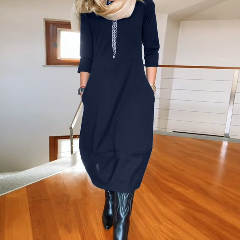 VALENTINA | Elegante Maxi Jurk die het Silhouet Verfijnt en Dagelijks Comfort Biedt