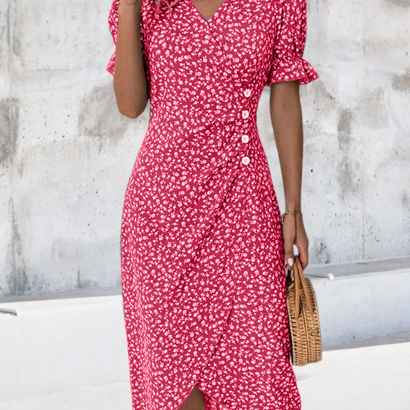 Sophie | Elegantes und bequemes Midikleid mit Blumenprint