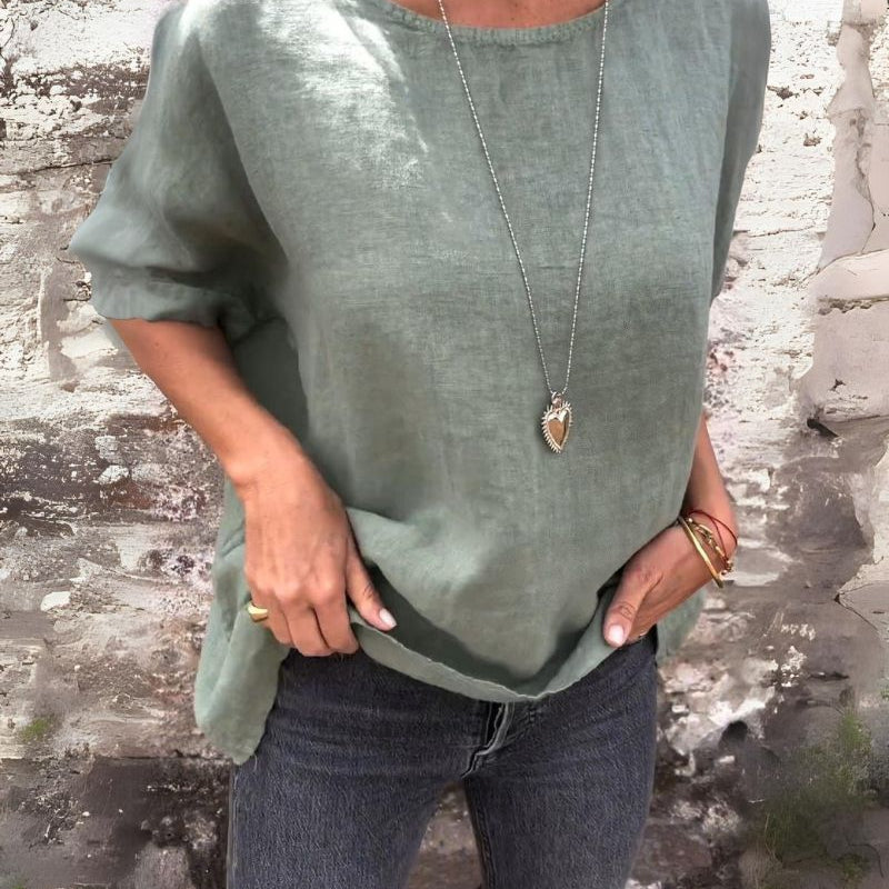 Linnen Look Blouse – Luchtig, Tijdloos & Natuurlijk Elegant