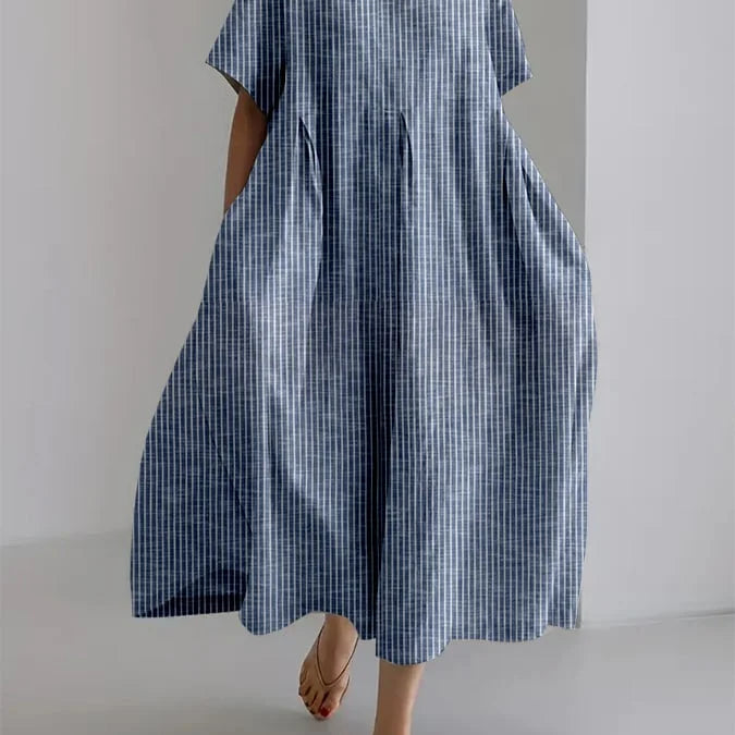 BIANCA | Langes Freizeitkleid mit bequemem Schnitt und Retro-Stil für jeden Tag