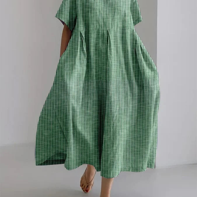 BIANCA | Langes Freizeitkleid mit bequemem Schnitt und Retro-Stil für jeden Tag