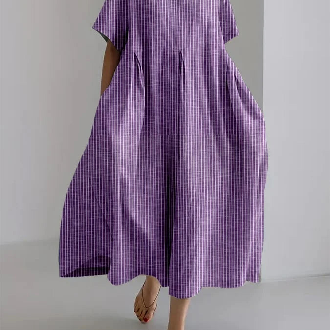 BIANCA | Langes Freizeitkleid mit bequemem Schnitt und Retro-Stil für jeden Tag