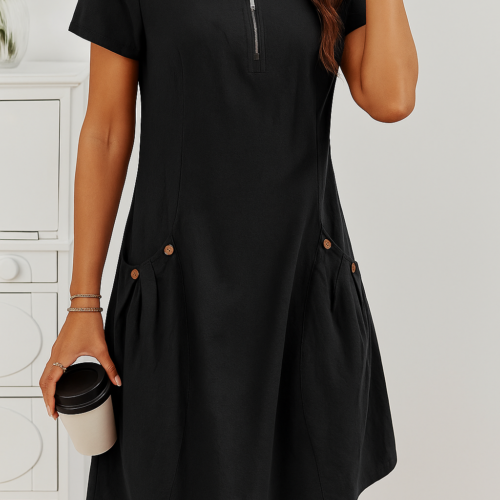 MARIELLA | Sommerkleid mit elegantem Reißverschluss, praktischen Taschen und täglichem Komfort