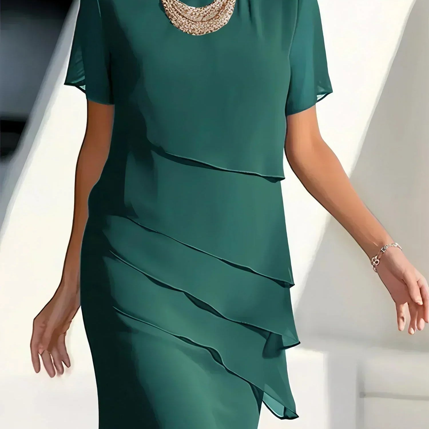 Anastasia | Luxuriöses, mehrlagiges Midikleid