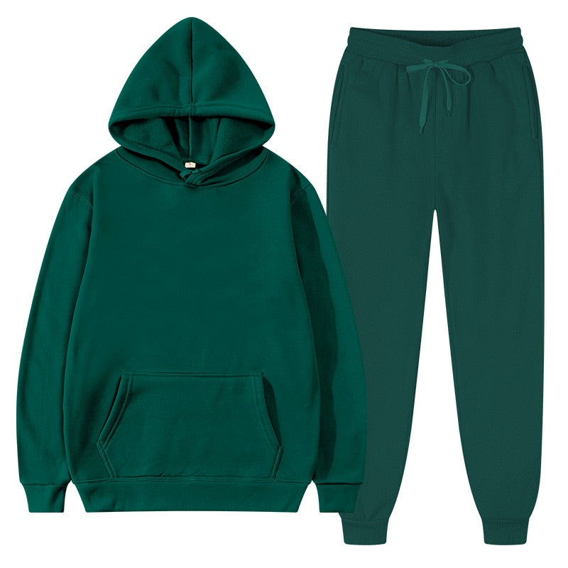 Dres Męski - Bluza z Kapturem i Spodnie Dresowe