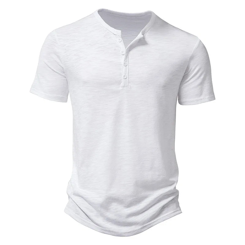 Koszulka Polo Męska - Henley Klasyczna Letnia Wygodna