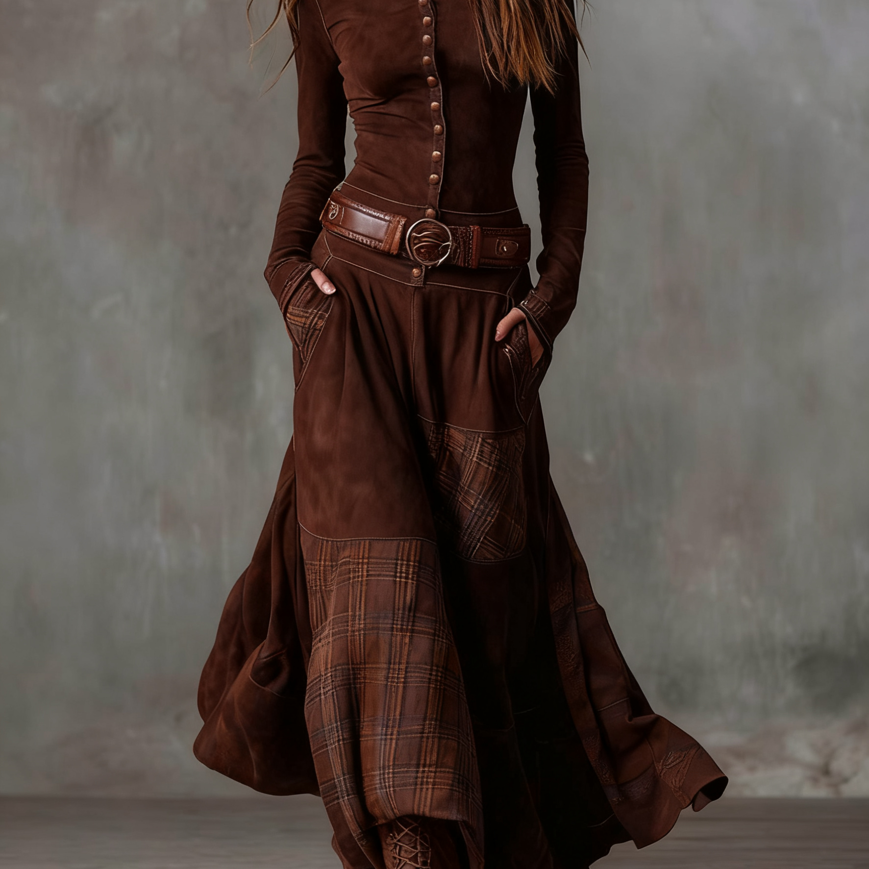 LEONORA™ | Langes Vintage-Kleid mit schmeichelhafter Passform und zeitloser Boho-Ausstrahlung (inkl. Gürtel)