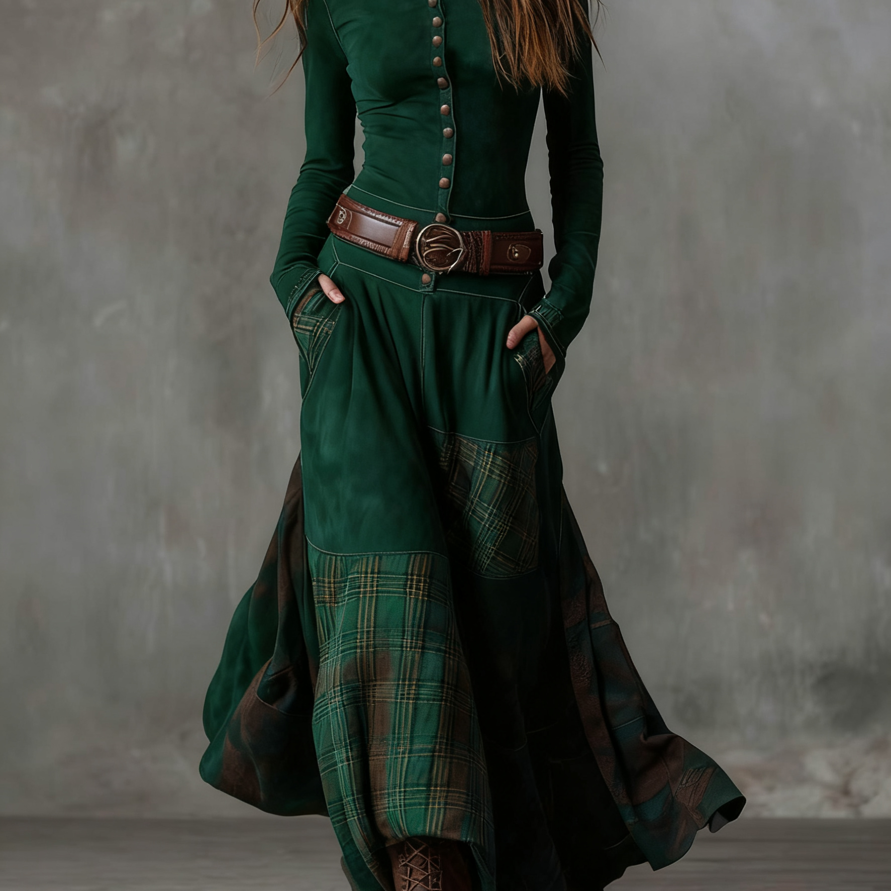 LEONORA™ | Langes Vintage-Kleid mit schmeichelhafter Passform und zeitloser Boho-Ausstrahlung (inkl. Gürtel)