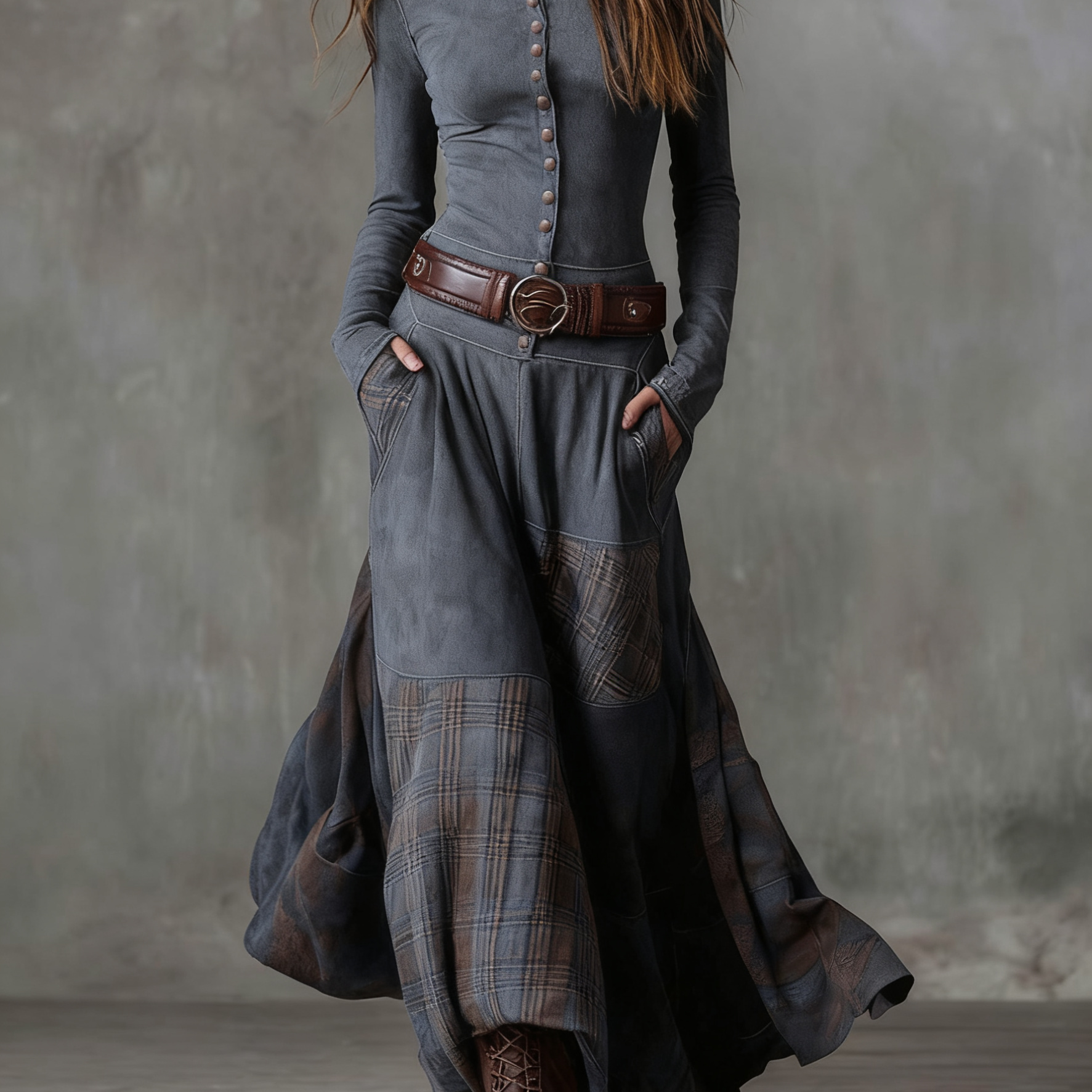 LEONORA™ | Langes Vintage-Kleid mit schmeichelhafter Passform und zeitloser Boho-Ausstrahlung (inkl. Gürtel)