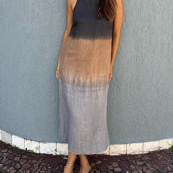 AMALIA | Langes Kleid im natürlichen Stil und umarmendem Komfort für jeden Anlass
