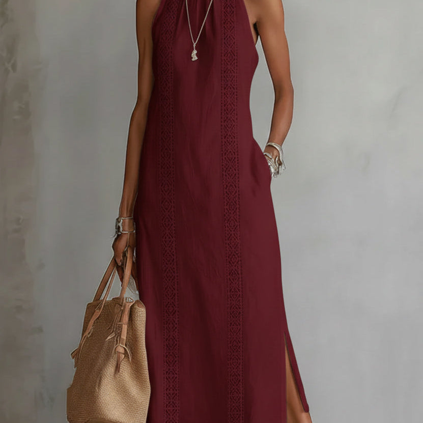Sienna - Elegantes Midi-Kleid mit Stehkragen