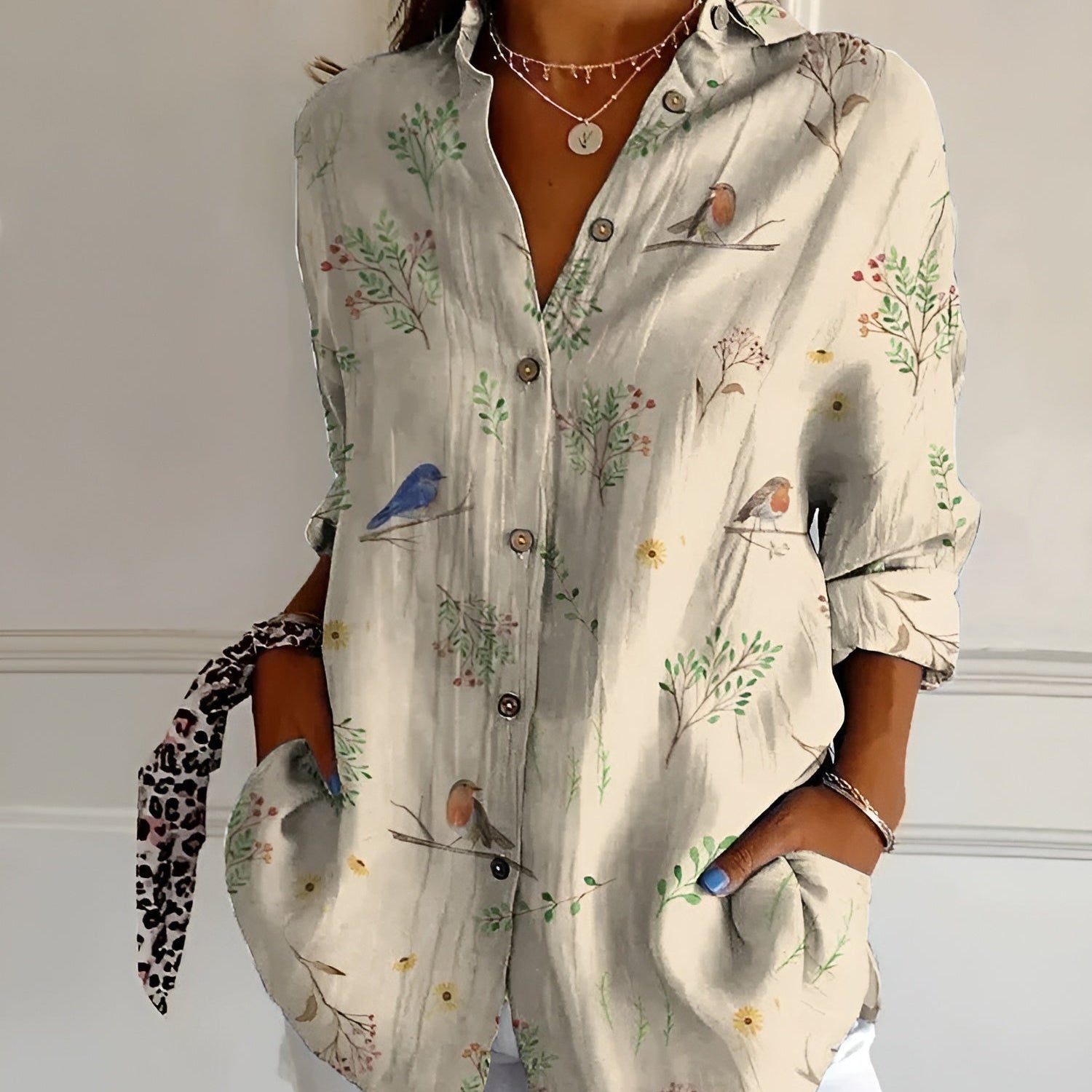 Patchwork Blouse met Bloemenprint – Boho Chic & Vrolijk