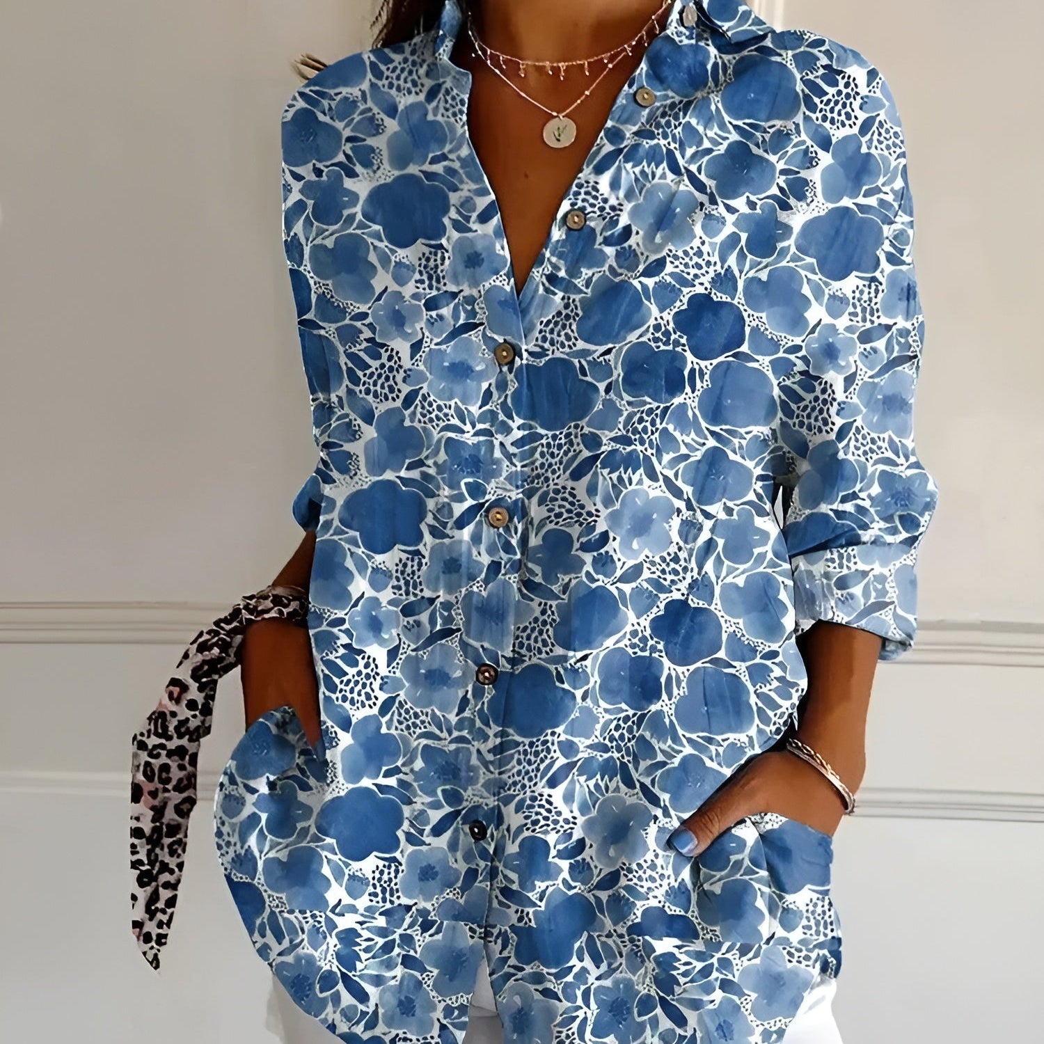 Patchwork Blouse met Bloemenprint – Boho Chic & Vrolijk
