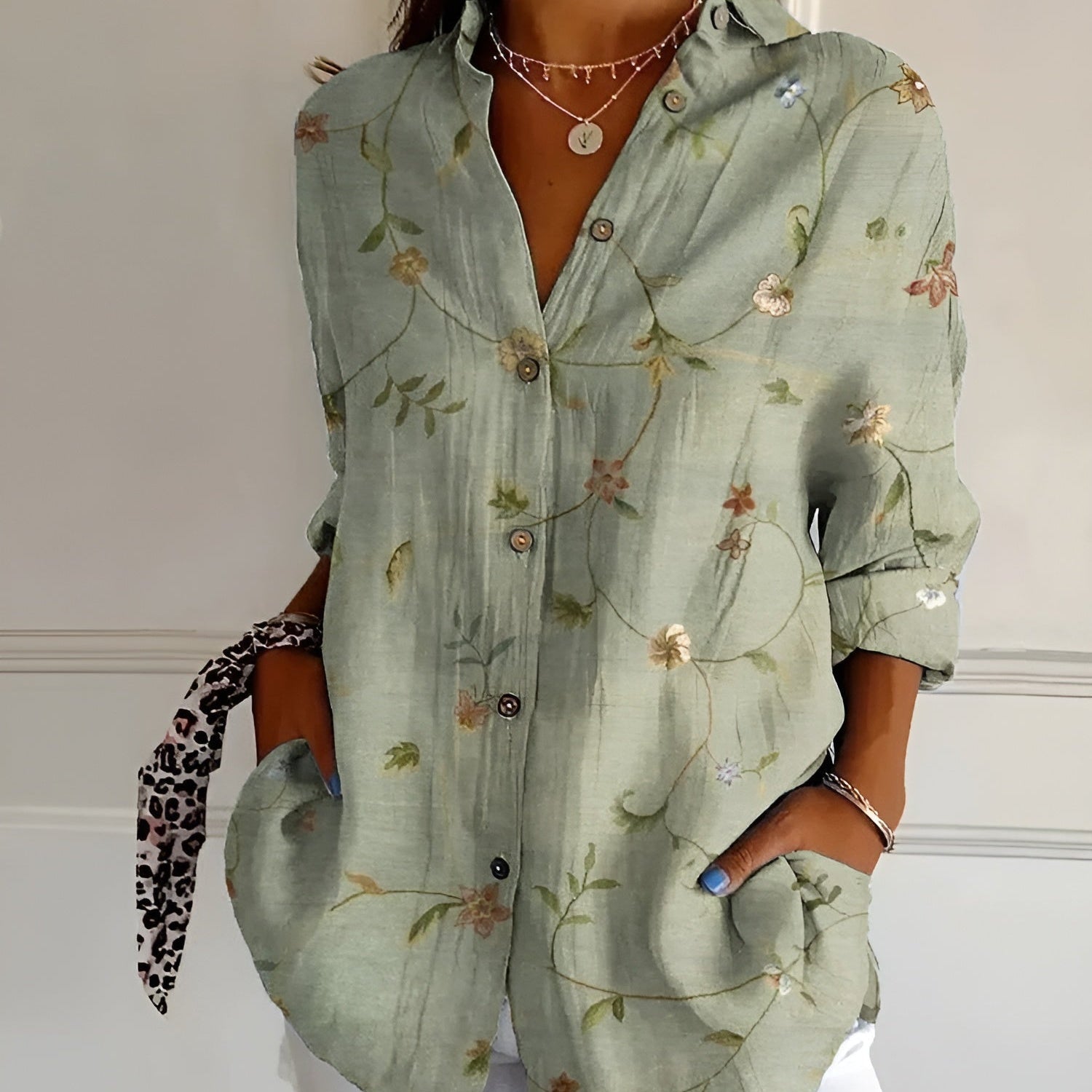Patchwork Blouse met Bloemenprint – Boho Chic & Vrolijk