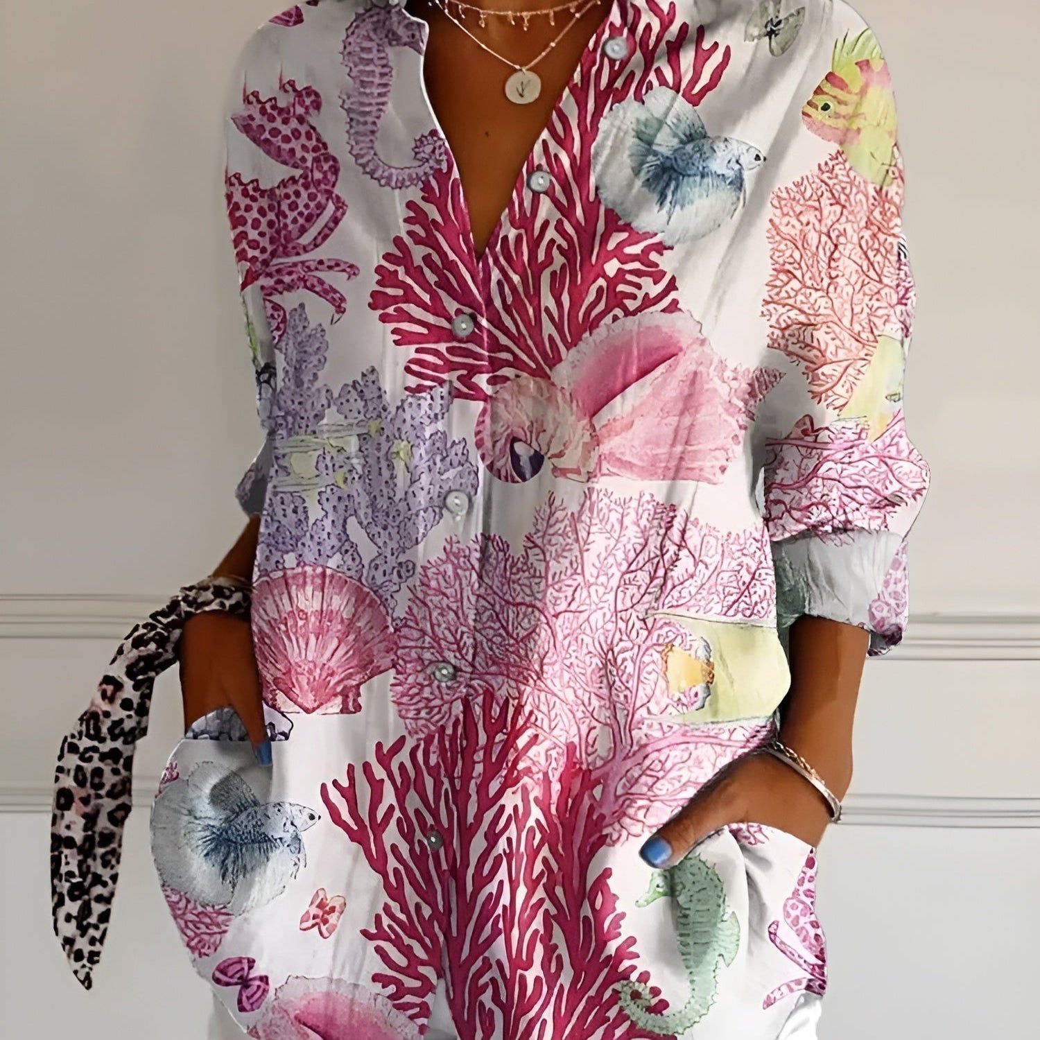 Patchwork Blouse met Bloemenprint – Boho Chic & Vrolijk